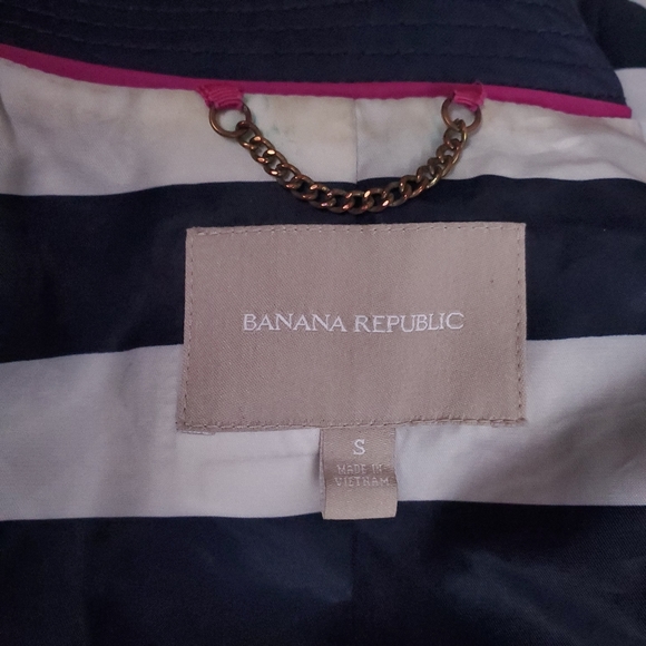 BANANA REPUBLIC classic navy double breasted belted trench coat - Picture 6 of 8